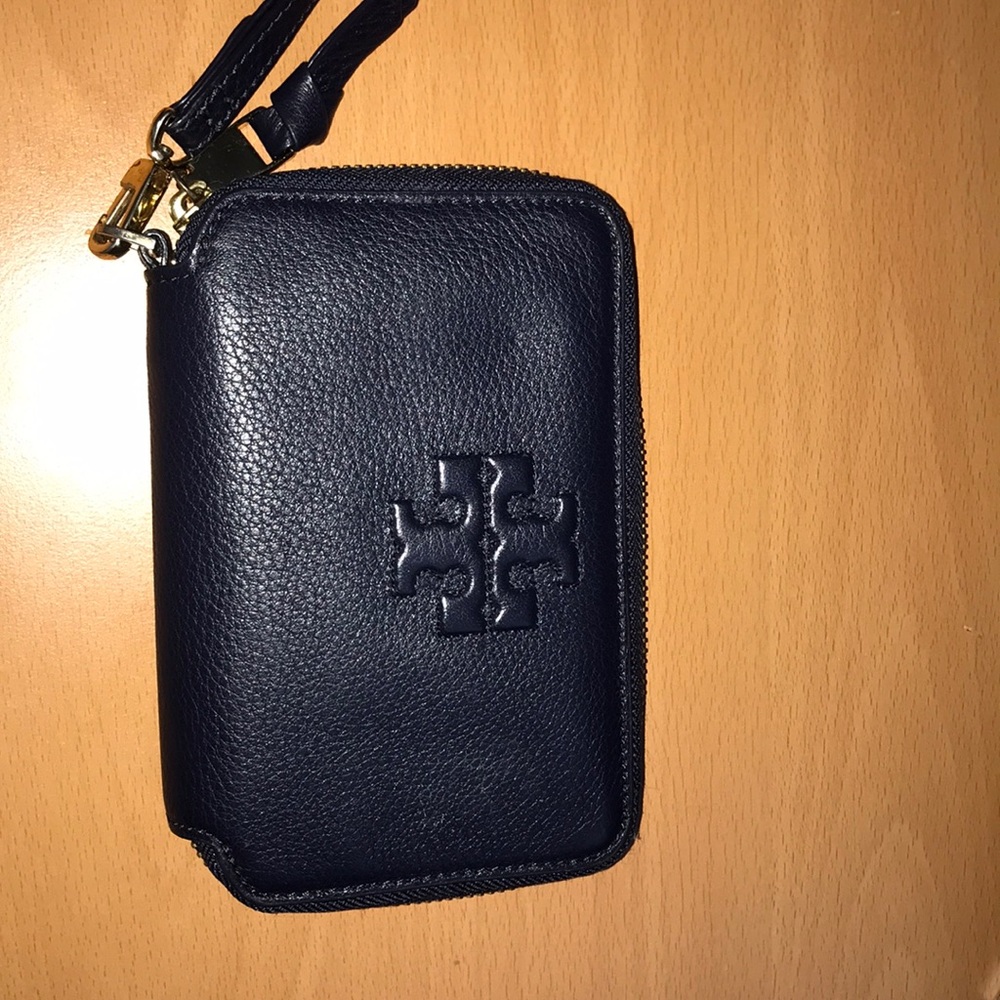 Navy Blue Tory Burch Wristlet Wallet